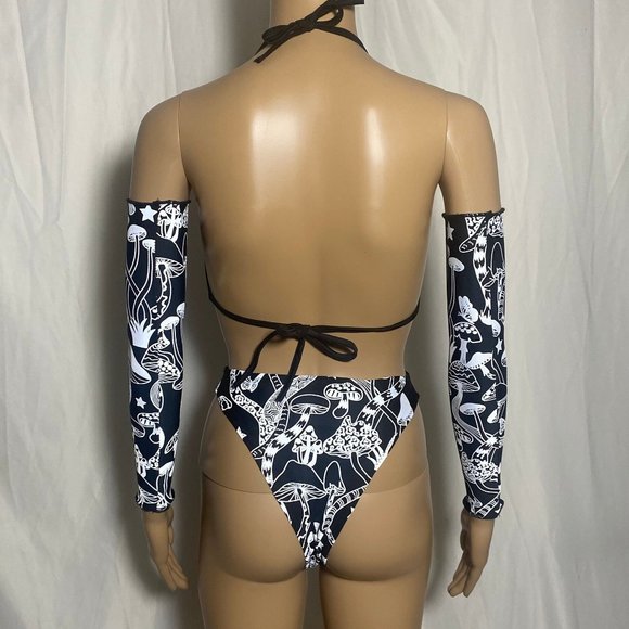 Rainbow reflective fringe/fringeless arm warmer sleeves Festival Rave Wear - Picture 4 of 6